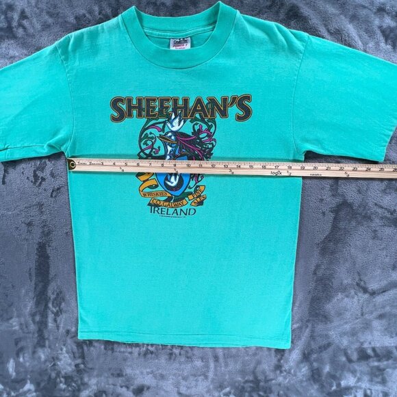 Oneita T Shirt Men L Made in USA Single Stitch Sheehan's Galway Ireland VTG 1989 - Picture 6 of 11